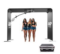 Cabina fotografica a 360 gradi, macchina per girare il cielo con telecomando, piattaforma video di rotazione completa del corpo per un massimo di 15 persone, luce ad anello RGB, personalizzazione del