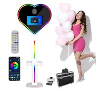 Cabina fotografica a forma di cuore con touch screen, mini stampante, fotocamera e telecomando, include striscia luminosa RGB per eventi di nozze e feste