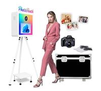 Cabina fotografica a specchio con touch screen RGB a colori da 15,6 pollici, per selfie e DSLR, per feste di nozze, eventi a noleggio (White, Photo Booth+Camera)