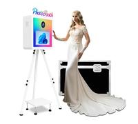 Cabina fotografica a specchio con touch screen RGB a colori da 15,6 pollici, per selfie e DSLR, per feste di nozze, eventi a noleggio (White, Photo Booth)