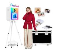 Cabina fotografica a specchio con touch screen RGB a colori da 15,6 pollici, per selfie e DSLR, per feste di nozze, eventi a noleggio (White, Photo Booth+Printer)