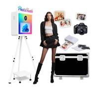 Cabina fotografica a specchio con touch screen RGB a colori da 15,6 pollici, per selfie e DSLR, per feste di nozze, eventi a noleggio (White, Photo Booth+Camer Printer)