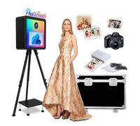 Cabina fotografica a specchio con touch screen RGB a colori da 15,6 pollici, per selfie e DSLR, per feste di nozze, eventi a noleggio (Black, Photo Booth+Camer Printer)
