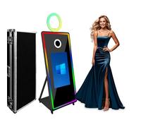 Cabina fotografica a specchio magico con display tattile da 32 pollici, display touch a specchio con cornice a LED e anello luminoso RGB, macchina per cabina foto selfie da 65 pollici per, 65 pollici
