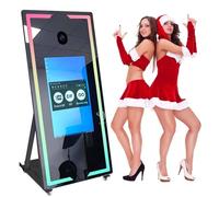 Cabina fotografica a specchio magico touch screen da 65 pollici con chiosco per fotocamera selfie, cornice RGB Loop Light, Windows 10, 8 GB di RAM + 256 GB di spazio di archiviazione, perfetto per
