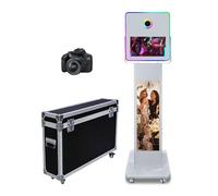 Cabina fotografica con display LCD e touch screen da 15,6" Selfie Station Shell Stand Macchina fotocamera DSLR fai da te con luce RGB per eventi, feste e matrimoni (macchina + fotocamera)