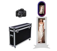 Cabina fotografica con display LCD e touch screen, supporto a conchiglia per selfie, macchina fotografica DSLR fai da te con luce RGB per eventi, feste e matrimoni (macchina + fotocamera)
