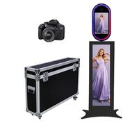Cabina fotografica con display LCD e touch screen, supporto a conchiglia per selfie, macchina fotografica DSLR fai da te con luce RGB per eventi, feste e matrimoni (macchina + fotocamera)