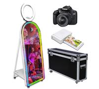 Cabina fotografica dello specchio magico con la luce di RGB (arco 32''TS+luce dell'anello, macchina+macchina fotografica+mini stampante)