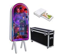 Cabina fotografica dello specchio magico con la luce di RGB (schermo tattile ad arco 32", macchina+mini stampante)