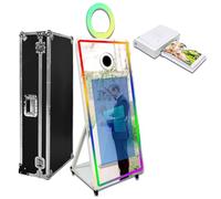 Cabina fotografica Magic Mirror da 65'' con stampante e luce di riempimento Macchina fototessera con touch screen da 43 pollici mobile con custodia da trasporto per matrimoni