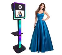 Cabina fotografica portatile a specchio con touch screen da 15,6 pollici, per selfie, fotocamera DSLR con custodia da viaggio, per matrimoni, feste, eventi, colore nero, 15,6 pollici