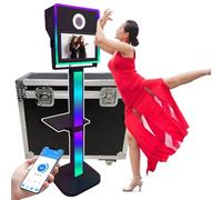 Cabina fotografica portatile con touch screen da 15,6 pollici, macchina fotografica per selfie a specchio con luci RGB, perfetta per matrimoni, feste ed eventi di intrattenimento