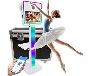 Cabina fotografica portatile da 15,6", con specchio touch screen, con luci RGB, ideale per matrimoni, feste ed eventi, esperienza fotografica divertente per gli ospiti