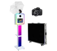 Cabina fotografica portatile per iPad con ombrello dalla luce morbida, stazione per selfie, supporto per macchina fotografica con luce RGB e custodia da viaggio per eventi di noleggio e matrimoni