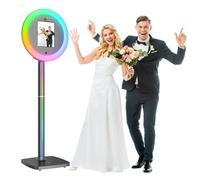 Cabina fotografica portatile, Photobooth Machine I pad 25,9 cm, 27,7 cm, 27,9 cm, 32,9 cm, supporto per cabina fotografica fornisce software Cyratok RGB anello luce, sincronizzazione musica in lega di