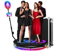 Cabina fotografica professionale a 360° (per 1 - 7 persone) + custodia flightcase, videocamera girevole a 360° - telecomando (ruota)/controllo app (luce), per feste, matrimoni, rallentatore