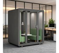 Cabina insonorizzata per riunioni, portatile, con scrivania, per conversazioni private e studio, spazio di lavoro rimovibile