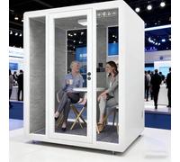 Cabina insonorizzata per ufficio, cabina mobile per la privacy con scrivania, luce LED e ventilatore, pod per riunioni silenzioso per lavoro