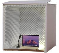 Cabina insonorizzata portatile con pannelli in schiuma acustica per la registrazione da studio desktop e musica audio vocale