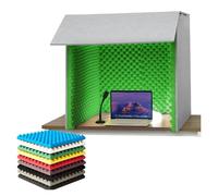 Cabina insonorizzata portatile per home studio, podcast e registrazione vocale fuori campo, copertura pieghevole per riduzione del rumore con protezione del suono a 360 gradi (verde)