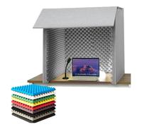 Cabina insonorizzata portatile per home studio, podcast e registrazione vocale fuori campo, copertura pieghevole per riduzione del rumore con protezione del suono a 360 gradi (G)