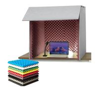 Cabina insonorizzata portatile per home studio, podcast e registrazione vocale fuori campo, copertura pieghevole per riduzione del rumore con protezione del suono a 360 gradi (marrone)