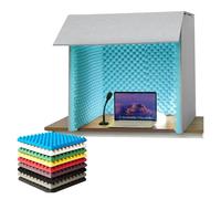 Cabina insonorizzata portatile per home studio, podcast e registrazione vocale fuori campo, copertura pieghevole per riduzione del rumore con protezione del suono a 360 gradi (blu1)
