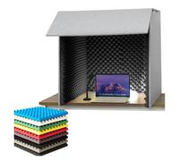 Cabina insonorizzata portatile per home studio, podcast e registrazione vocale fuori campo, copertura pieghevole per riduzione del rumore con protezione del suono a 360 gradi (nero)