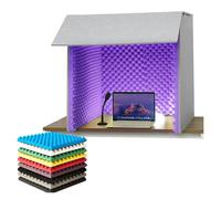 Cabina insonorizzata portatile per home studio, podcast e registrazione vocale fuori campo, copertura pieghevole per riduzione del rumore con protezione del suono a 360 gradi (C)