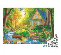Cabina nel bosco Puzzle 1000 Pezzi In cartone Resistente, Un Tangram Per Giochi Di Puzzle Per Lo Sviluppo Cognitivo, Ideale Per Attività Fuzzle Post-scuola, Il Puzzle Più Venduto 70x50cm/1000pcs