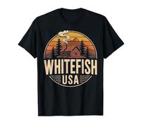 Cabina retrò Whitefish Montana Mountain Tribute Maglietta