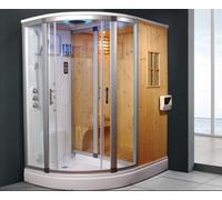 CABINA SAUNA FINLANDESE CABINA IDROMASSAGGIO BAGNO TURCO 170X130 O3 CROMO STUFA