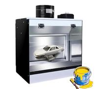 Cabina spray per aerografo con tenda a cascata e illuminazione a LED per modellismo, torte, nail art e artigianato in ceramica