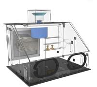 Cabina spray portatile per aerografo con luce LED e riscaldatore, scatola trasparente per pittura per modellismo, decorazione di torte e arte fai da te