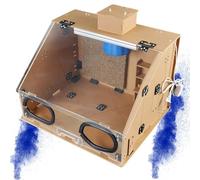 Cabina spray portatile per aerografo, con luce LED, per modellini, opere d'arte e torte, set di scatole spray trasparenti