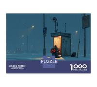Cabina Telefonica che Suona la Chitarra Jigsaw 1000Pcs Notte Invernale Puzzle Classic Adulti Ragazzi Gioco Familiare Regalo 52x38cm/1000pcs