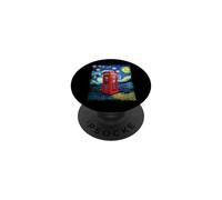 Cabina telefonica rossa Notte stellata iconica britannica PopSockets PopGrip Adesivo