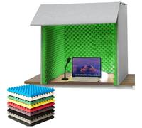 Cabina vocale portatile con pannelli in schiuma acustica per assorbimento dell'eco e riduzione del rumore in registrazione, podcast e canto