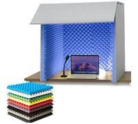 Cabina vocale portatile con pannelli in schiuma acustica per assorbimento dell'eco e riduzione del rumore in registrazione, podcast e canto