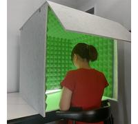 Cabina vocale portatile per isolamento acustico, scatola insonorizzata da tavolo per podcast in studio, canto e trasmissione, migliora la qualità audio e riduce il rumore
