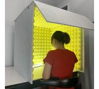 Cabina vocale portatile per isolamento acustico, scatola insonorizzata da tavolo per podcast in studio, canto e trasmissione, migliora la qualità audio e riduce il rumore