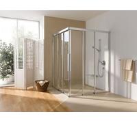 Cabine de douche d'angle Coral porte coulissante en trois parties - half myDay Comfort ESFBF3S droite 120 1185-1205x2000mm, VJ05812020AA1, VJ05812020AA1, Cabine doccia: Inquadrare: Argento opaco, vetr