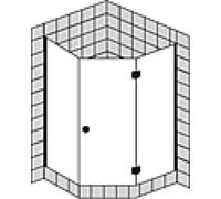 Cabine de douche pentagonale à cadre partiel SPRINZ Fortuna avec porte FA44R, charnière à droite, 1000x1000x2000mm, FA44R002003301SM, FA44R002003301SM, Cabine doccia: Parti di montaggio: Cromo, tipo d