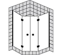 Cabine de douche pentagonale à cadre partiel SPRINZ Fortuna avec portes FA54X, 1000x1000x2000mm, FA54X002003301SM, FA54X002003301SM, Cabine doccia: Parti di montaggio: Cromo, tipo di vetro: cristallo 