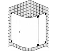 Cabine de douche quart de cercle sur mesure SPRINZ Omega avec porte, rayon 500mm, dimensions jusqu'à : 1000x1000x2000mm, O15.2CH, O15.2CH, Cabine doccia: Parti di montaggio: Cromo, tipo di vetro: cris