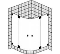 Cabine de douche quart de cercle sur mesure SPRINZ Omega avec portes battantes, rayon 500mm, dimensions jusqu'à : 1000x1000x2000mm, O25.2SOM, O25.2SOM, Cabine doccia: Accessori: superficie speciale, t