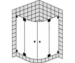 Cabine de douche quart de cercle sur mesure SPRINZ Omega avec portes battantes, rayon 520-530mm, dimensions jusqu'à : 1000x1000x2000mm, O25.4SOM, O25.4SOM, Cabine doccia: Accessori: superficie special