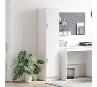 Cabinet Buffet Bianco Opaco in Legno Ingegnerizzato con 2 Porte per Soggiorno Moderno e Ampio Stoccaggio Questo cabinet buffet minimalista offre una soluzione elegante