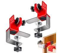 Cabinet Clamps, 2-Piece Set for Front Installation, Stainless Steel and PP Adjustable Jig Tools for Frame Positioning, Drilling, Mounting, Miter Building, Woodworking, 10x5x2.5 cm